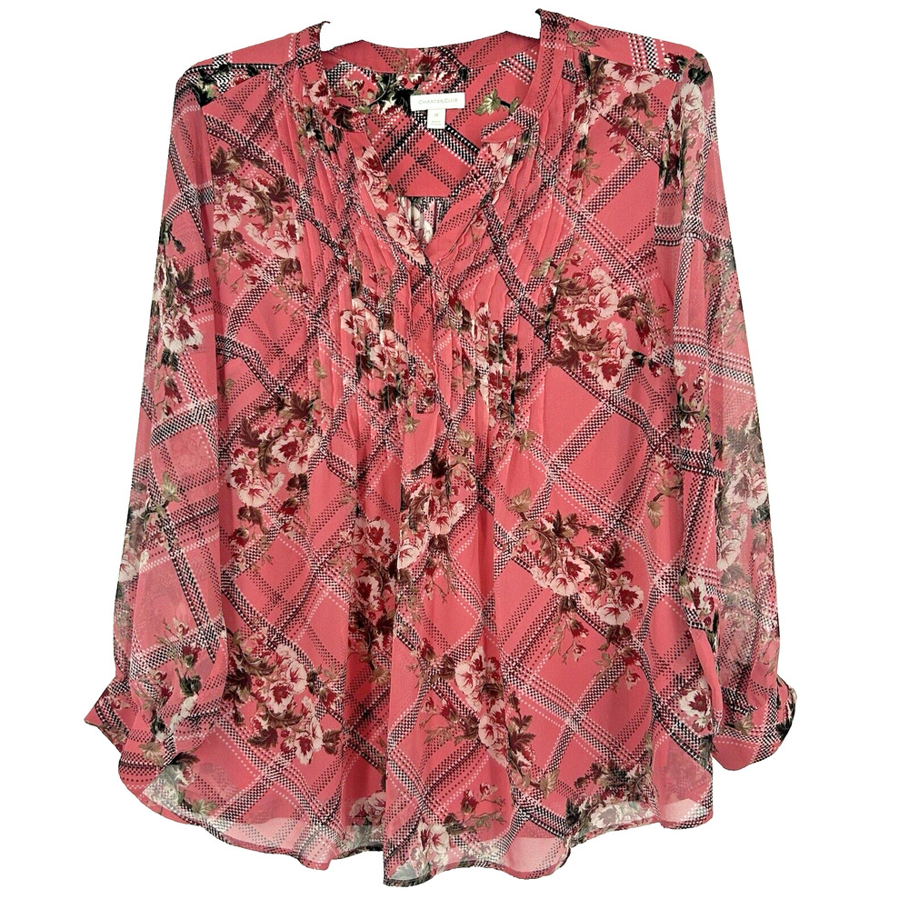 Charter Club Pink Ruffled Long Sleeve Blouse